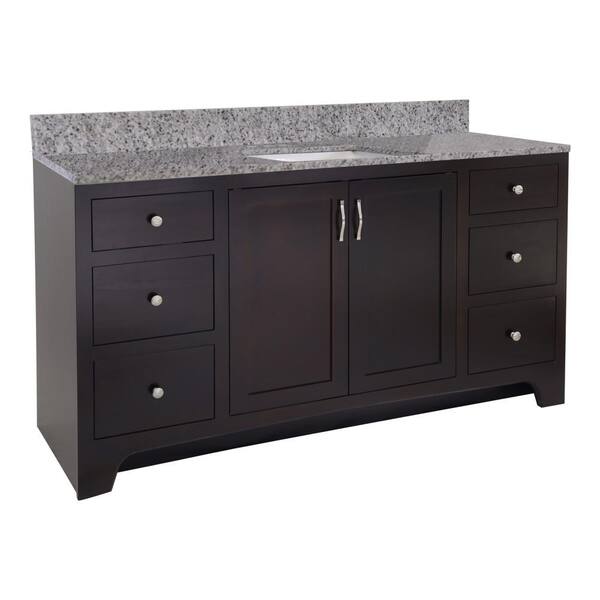 Design House 48 in. x 21 in. x 33.5 in. Bath Vanity in Espresso with 4 in. Centerset Kashmir White Vanity Top with White Basin