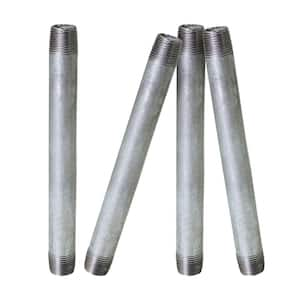 1/2 in. x 10 in. Galvanized Steel Nipple Pipe (4-Pack)