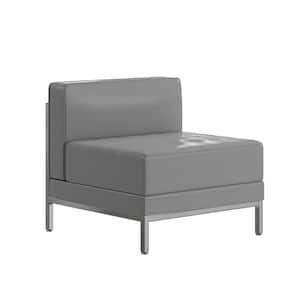 Gray Leathersoft Middle Chair