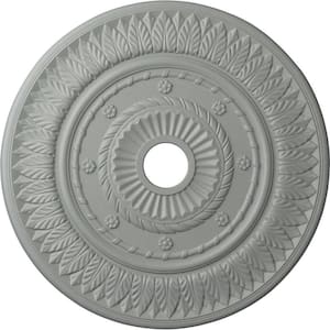 26-3/4" x 3-5/8" ID x 1-1/8" Leaf Urethane Ceiling Medallion (Fits Canopies up to 3-5/8"), Primed White