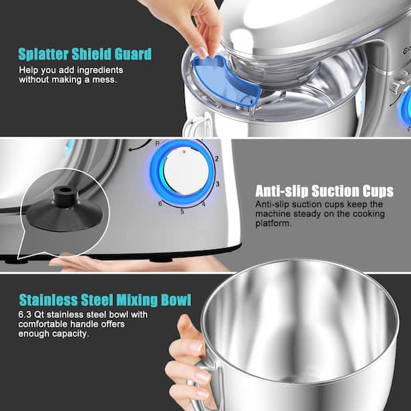 Stainless Steel Pouring Chute,Pouring Chute Compatible with KitchenAid  Stand Mixer with Stainless Steel Bowl, Silver