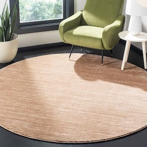 Vision Light Brown 4 ft. x 4 ft. Round Solid Area Rug