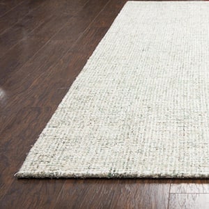 London Collection Green/Ivory 8 ft. x 10 ft. Hand-Tufted Solid Area Rug