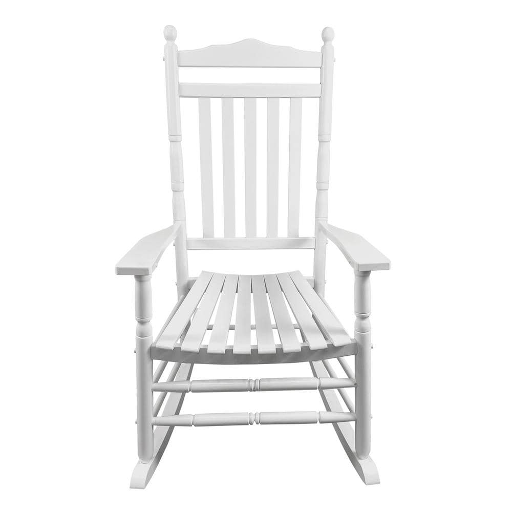 White Wood Outdoor Rocking Chair Porch Rocker Chair (Poplar Wood ...