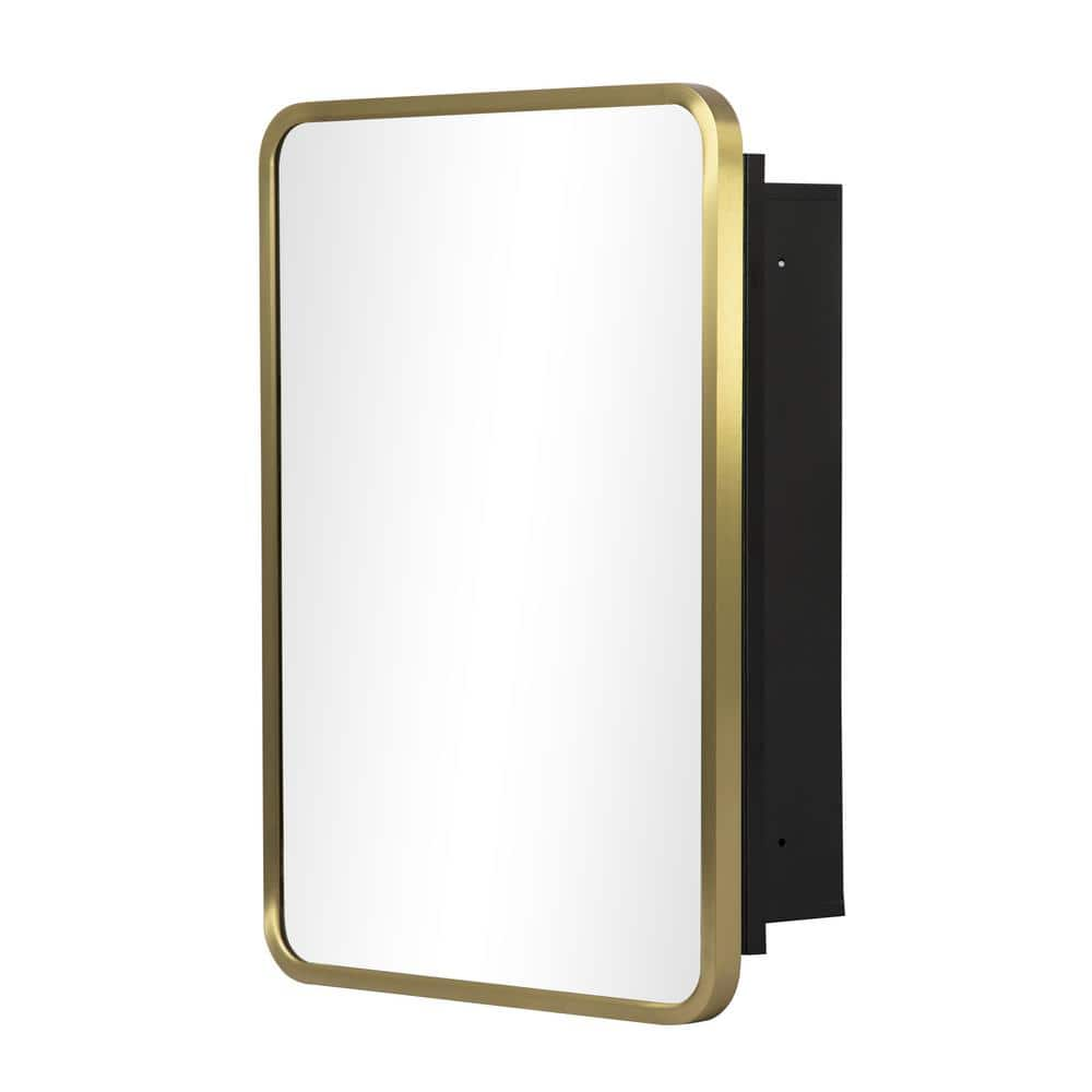 NEUTYPE 16 in. W x 24 in. H Rectangle Gold Recessed/Surface Mount ...