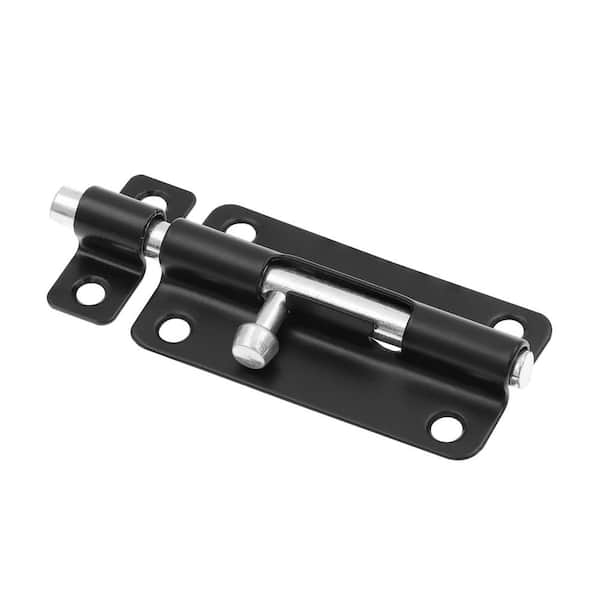 Door and Gate, Slide Barrel Bolt Latch 4 inch with Screws, Matte Black (Single Pack)