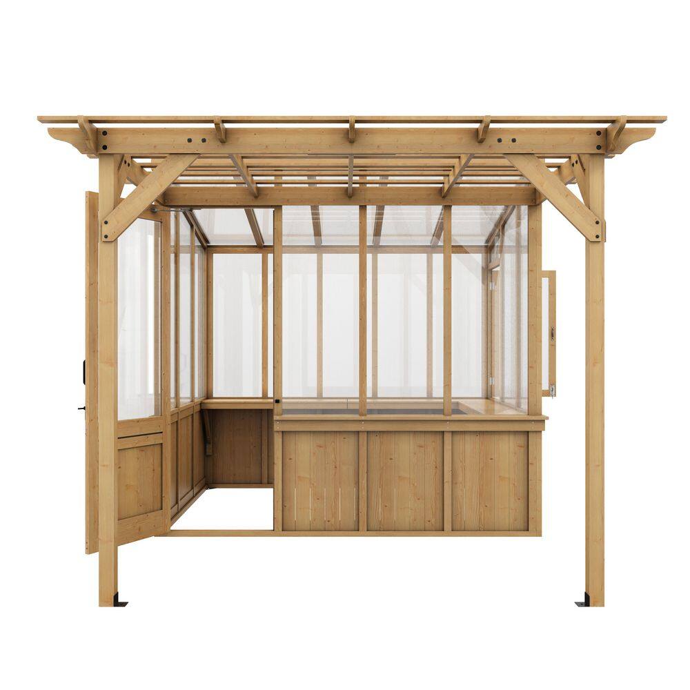 17 ft. W x 6 ft. D x 8 ft. H Natural Cedar Wood Walk-in Greenhouse with Outdoor Integrated Pergola, UV-Protected price history on PriceWatchPro