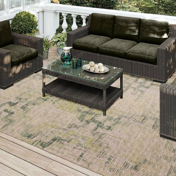 Addison Rugs Eleanor Grey 9 ft. x 12 ft. Geometric Indoor/Outdoor Washable  Area Rug AER31SI9X12 - The Home Depot