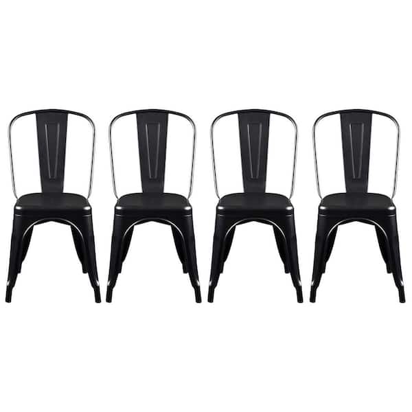 Black Steel Side Chair (Set of 4)