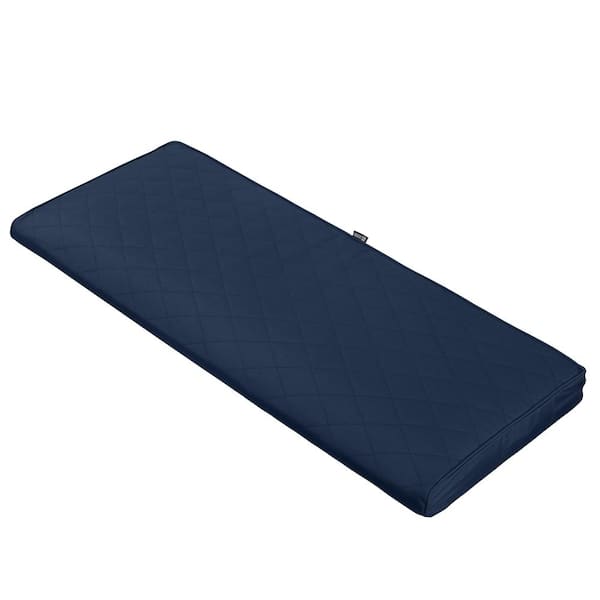 Classic Accessories Montlake FadeSafe 42 in. W x 18 in. D x 3 in. Thick Navy Rectangular Outdoor Quilted Bench Cushion