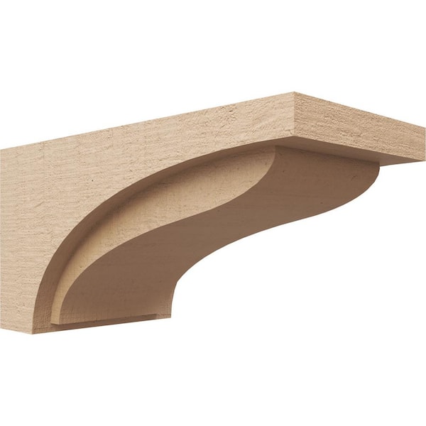 Ekena Millwork 9 in. x 9 in. x 18 in. Wide Helena Rough Cedar Woodgrain TimberThane Corbel, Primed Tan