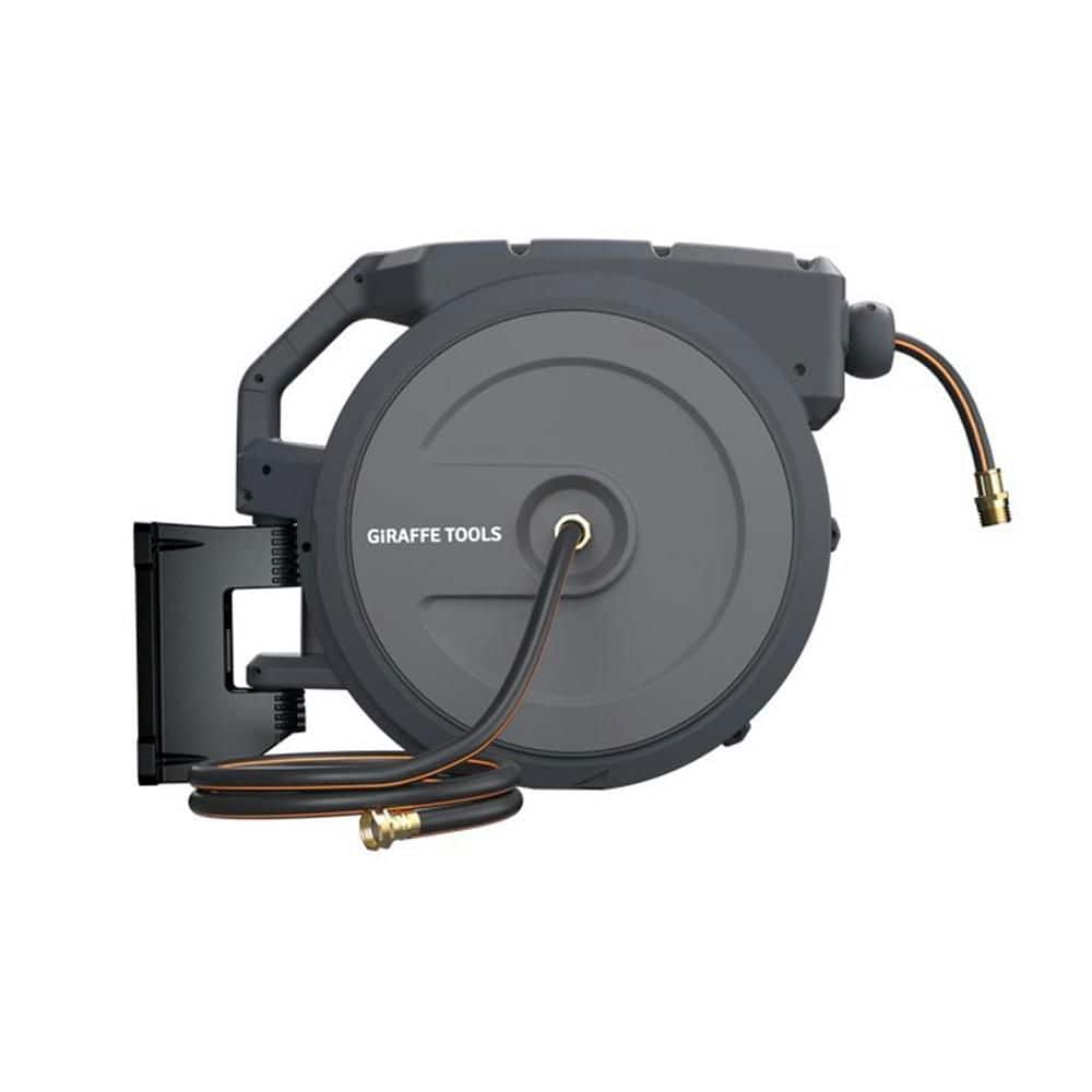 Giraffe Tools 130' Dark Gray Retractable Garden Hose Reel