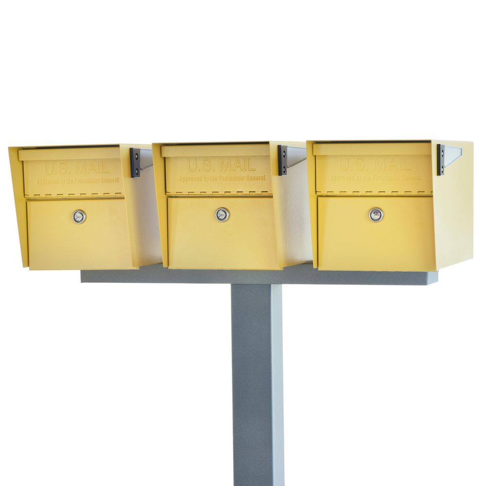 Mail Manager X3 Locking Mailbox Combo Kit w/ Granite In-Ground Post, Marigold, 3 Way Multi Mount High Security Cluster price history on PriceWatchPro