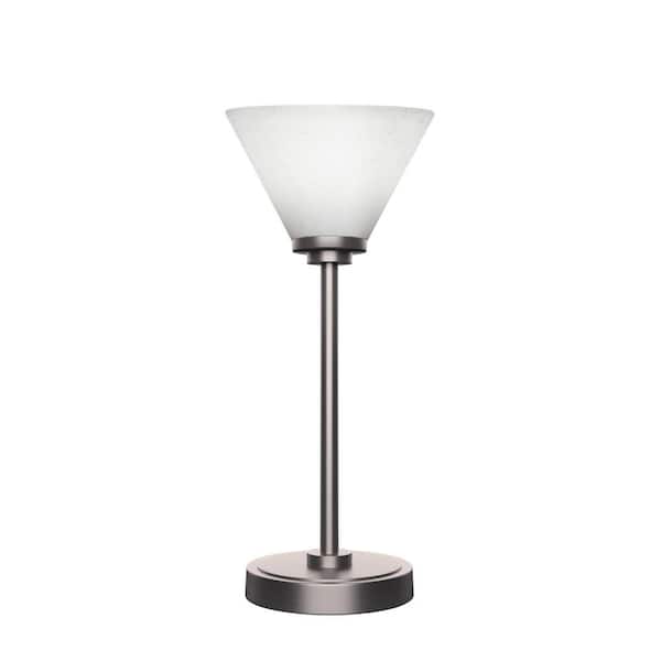 Unbranded Quincy 16.5 in. Graphite Accent Lamp with White Muslin Glass Shade