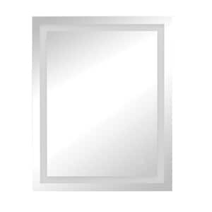 24 in. W x 30 in. H Rectangular Frameless Bathroom Vanity Wall Mirror with LED Color Changing Anti-Fog Technology