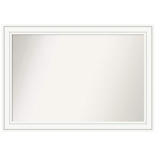 Amanti Art Craftsman White 41 in. W x 29 in. H Non-Beveled Wood Bathroom Wall Mirror in White