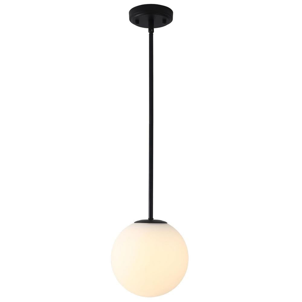 1 Light Black Milky White Shaded Pendant Light with Globe Glass Shade , No Bulbs Included price history on PriceWatchPro