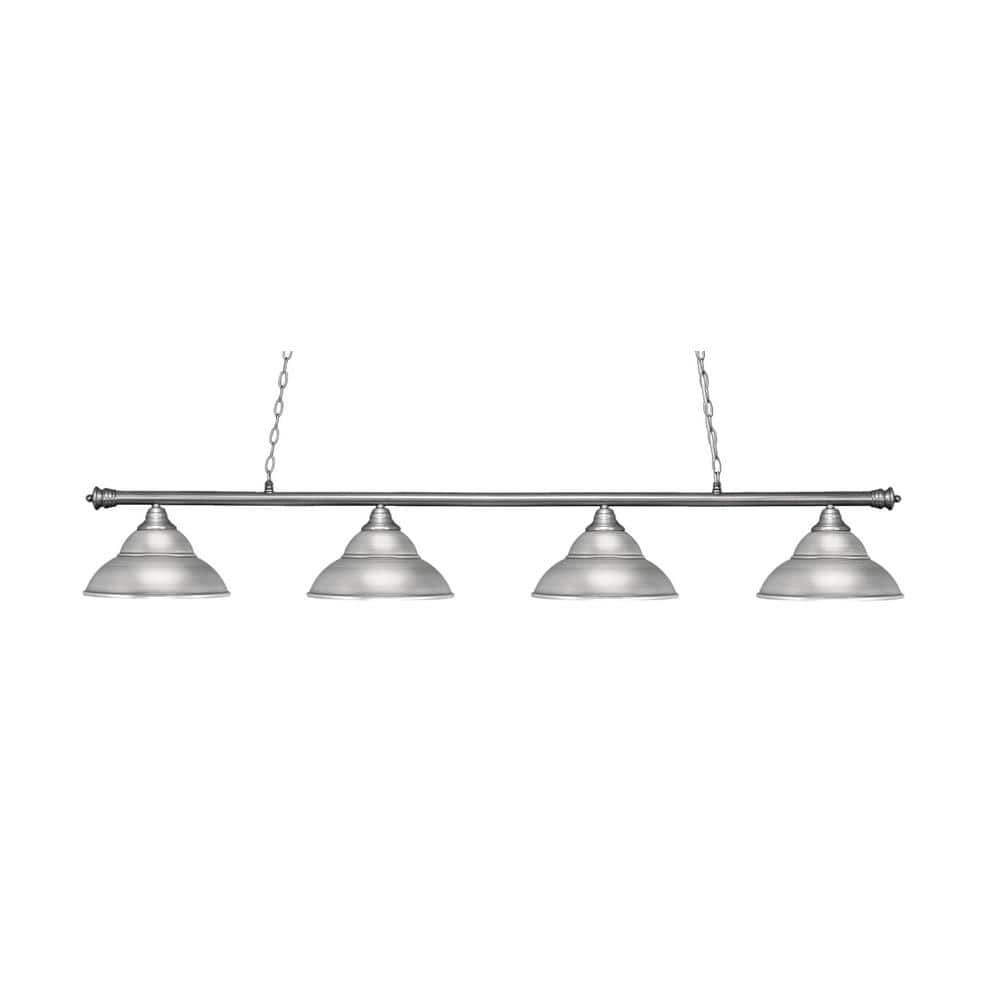 Evanston 73 in. Brushed Nickel Billiard Light with Brushed Nickel Metal Sha