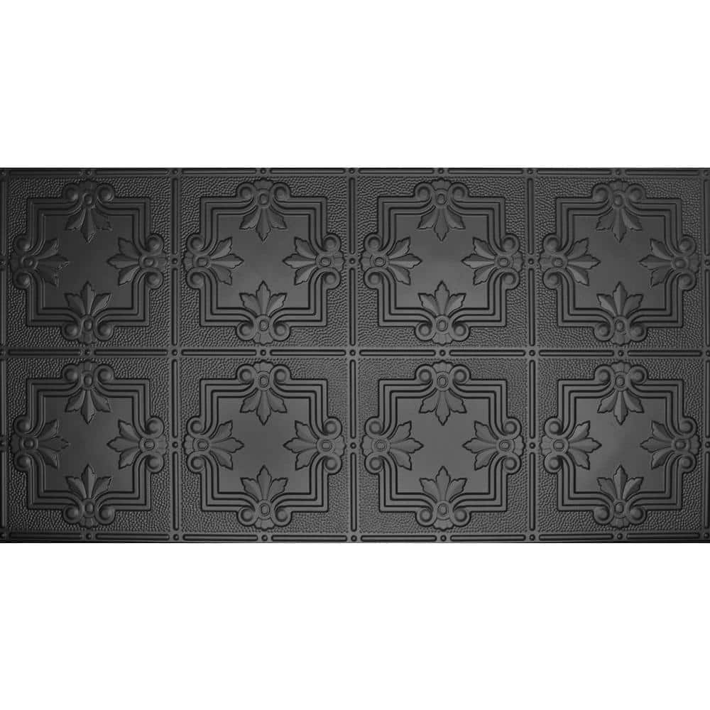 Dimensions 2 ft. x 4 ft. Glue Up Tin Ceiling Tile in Matte Black price history on PriceWatchPro