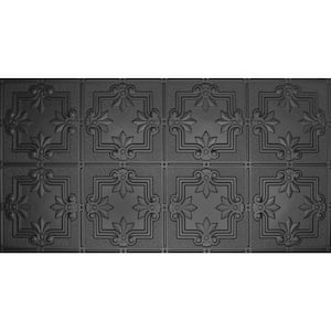 Dimensions 2 ft. x 4 ft. Glue Up Tin Ceiling Tile in Matte Black