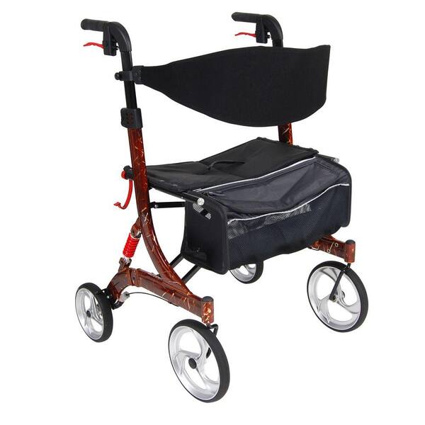 Drive Nitro Euro Style Walker Rollator - Heavy Duty in Brown