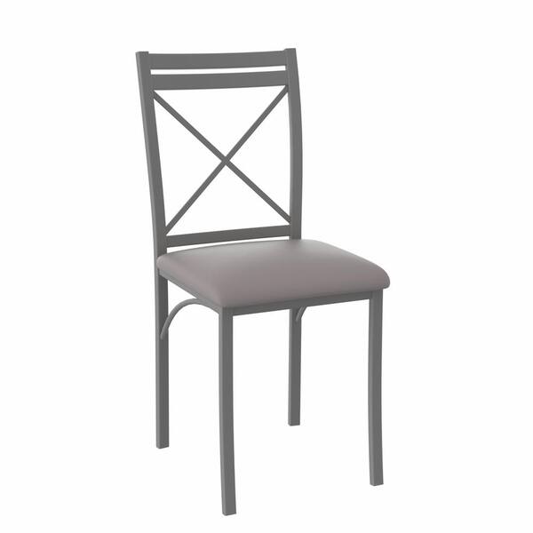 VECELO Modern 5-Piece Marble Dining Table Set - Compact 4-Seat Kitchen Dinette Furniture, Gray Dining Set TBL16-GRY&CHR16-GRY-A4