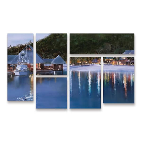 Trademark Fine Art Murray Henderson Fine Art Bora Bora 6-Piece Panel Set Unframed Photography Wall Art 28 in. x 47 in.