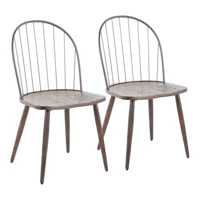 Wood Metal Dining Chairs Kitchen Dining Room Furniture The Home Depot