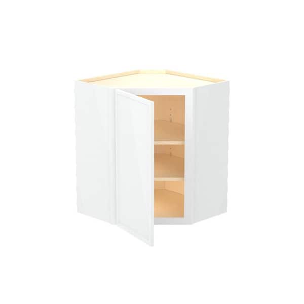 Home Decorators Collection Franklin 24 in. W x 12 in. D x 30 in. H Assembled Plywood Wall Corner Kitchen Cabinet in Vesper White with Soft Close