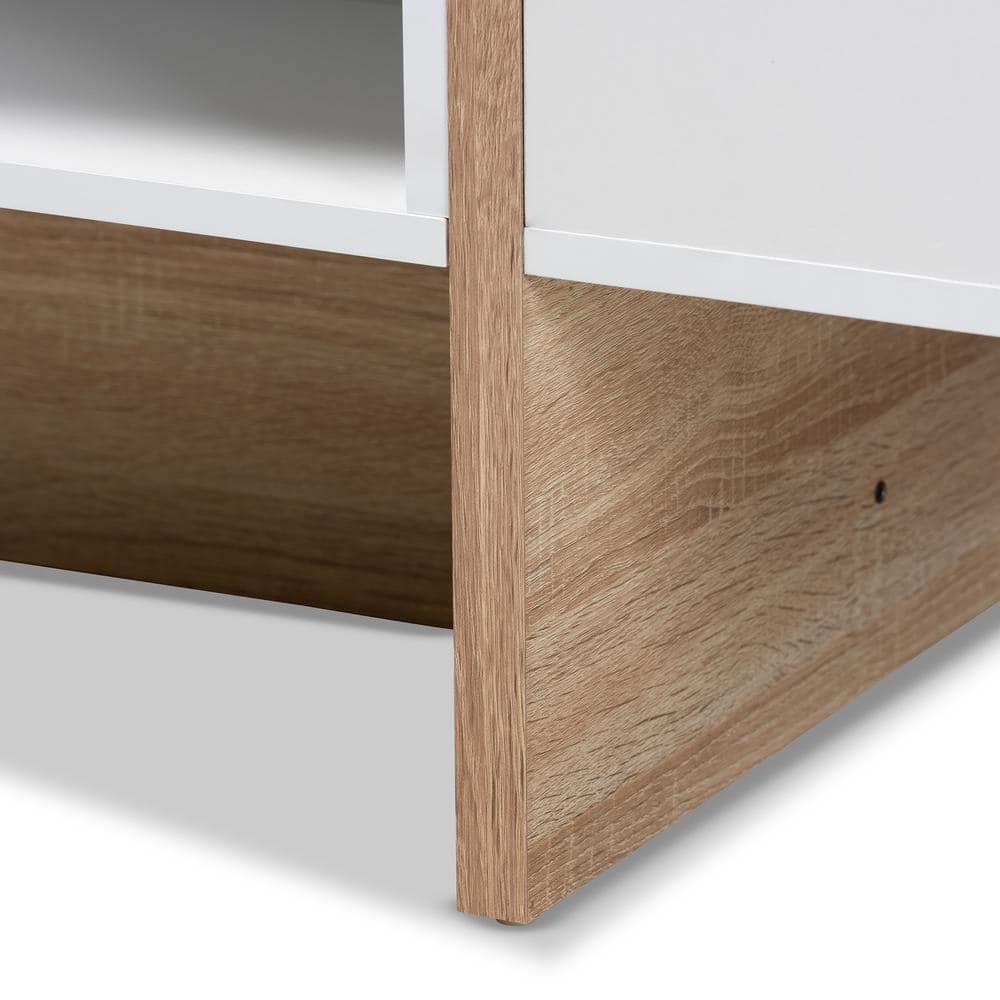 Rasa Square White and Oak Wood Coffee Table