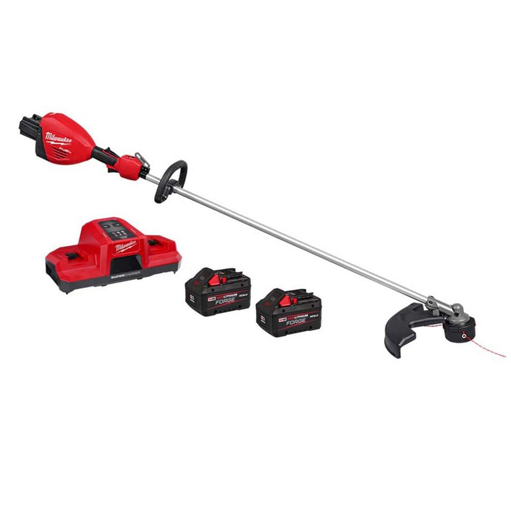 Milwaukee M18 FUEL 18V Brushless Cordless 17 in. Dual Battery String Trimmer with (2) FORGE 8.0 Ah Batteries and Super Charger