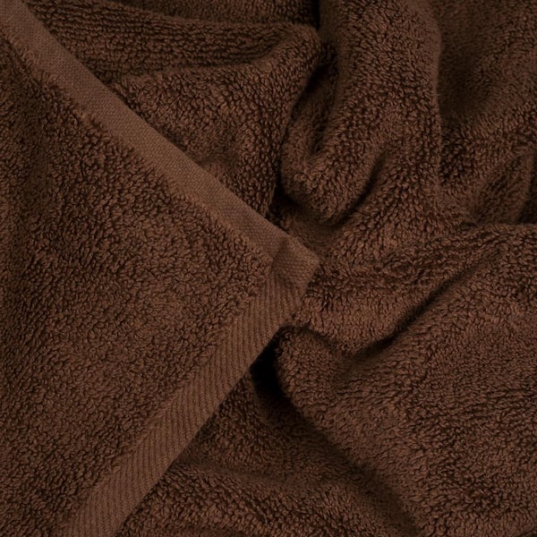 Lavish Home 100% Egyptian Cotton Zero Twist Towel Set in Chocolate