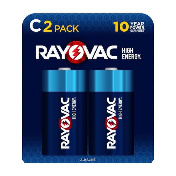 High Energy C Cell Alkaline Batteries Household Use 2-Pack