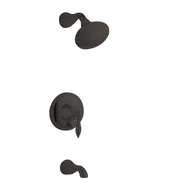 KOHLER Finial 1-Handle Tub and Shower Faucet Trim Kit in Oil-Rubbed Bronze (Valve Not Included)