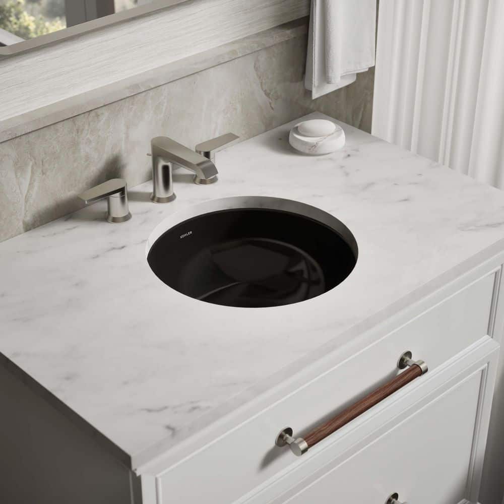 Caxton 16.1 in. x 16.12 in. Undermount Bathroom Sink in Black Black Vitreous China price history on PriceWatchPro