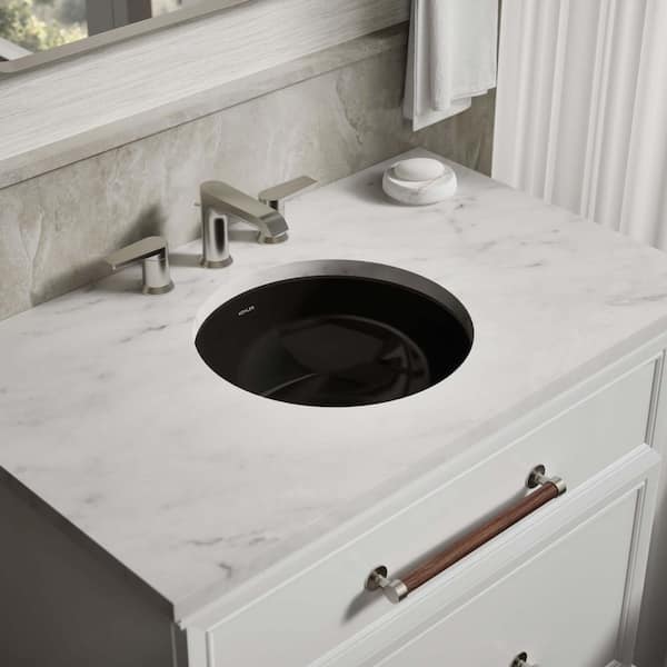 MODWAY Cayman 48 in. Double Basin Bathroom Sink in Black EEI