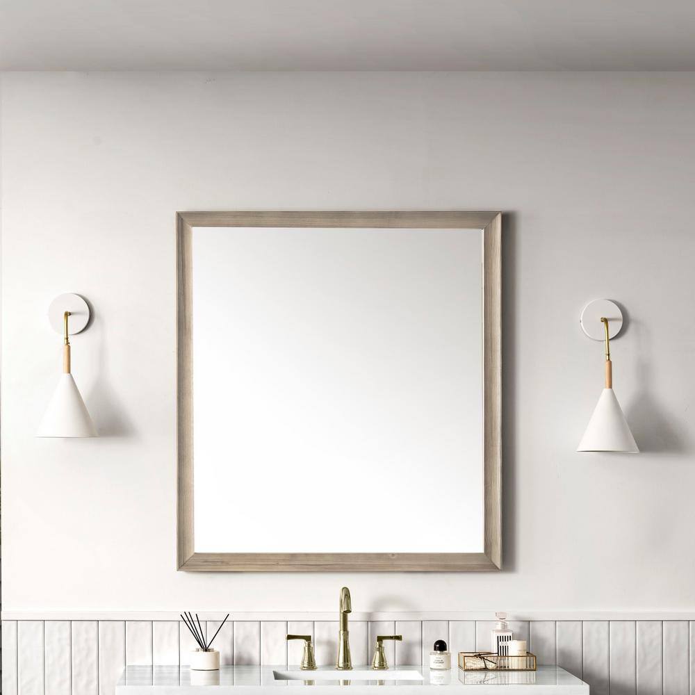 Natural Walnut Rectangular Wood Framed Mirror, 40" x 36"