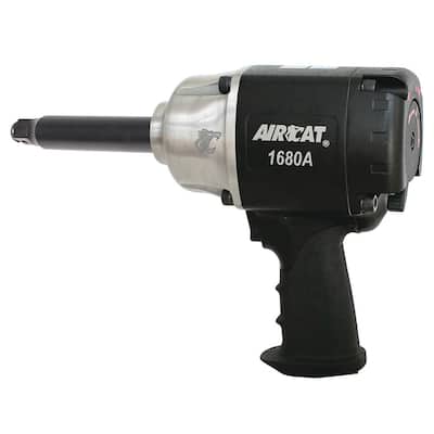 Small Black AIRCAT 1460XL2 AIRCAT 1460-XL-2 1/2 Impact Wrench with 2 Extended Anvil 