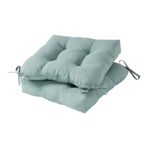 Seaglass 20 in. x 20 in. Square Tufted Outdoor Seat Cushion (2-Pack)