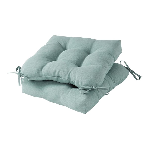 Greendale Home Fashions Seaglass 20 in. x 20 in. Square Tufted Outdoor Seat Cushion (2-Pack)