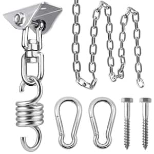 Stainless Steel Hammock Chair Hanging Hardware Kit with Screw Chain and Spring for Hammock Swing and Heavy Bag