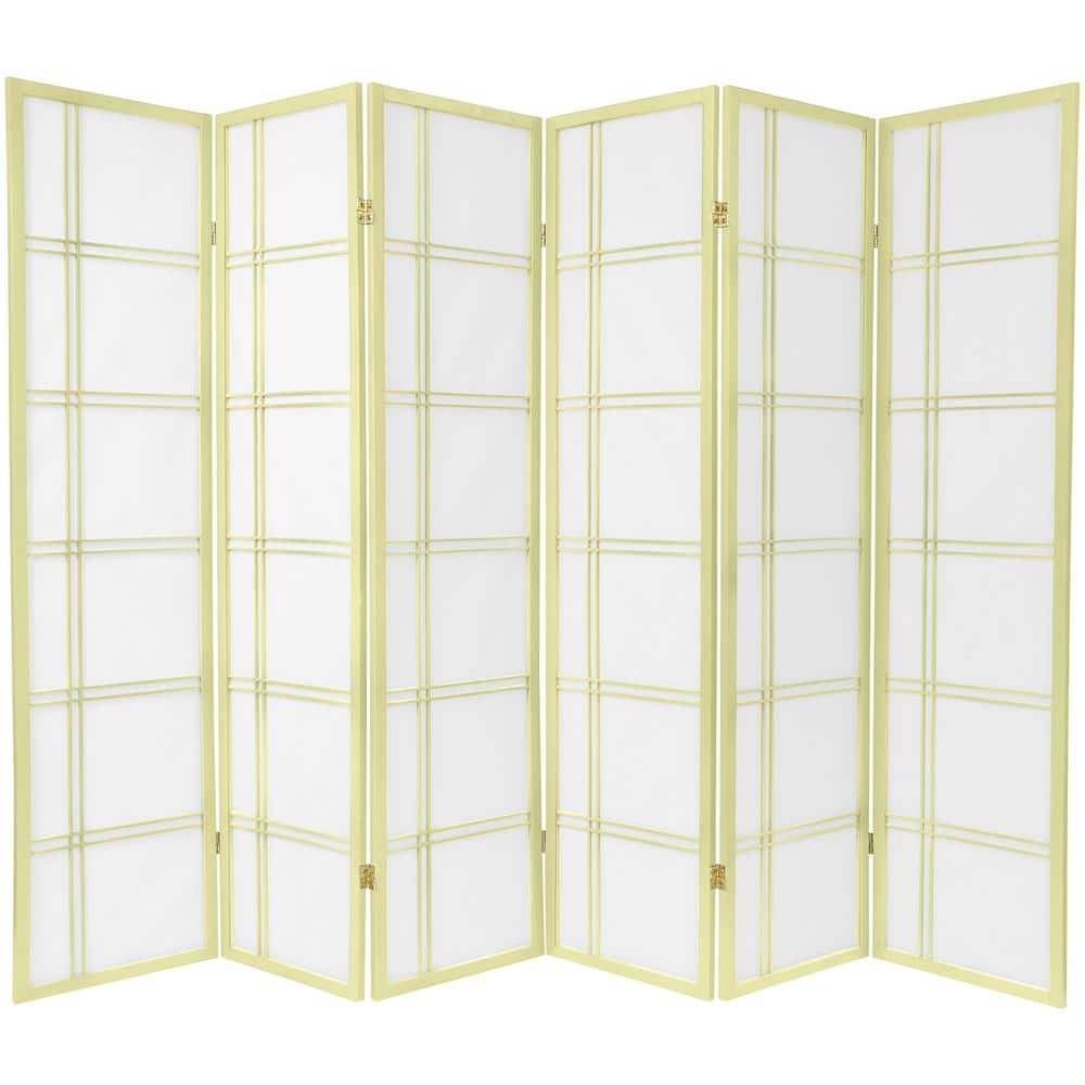 Oriental Furniture 6 ft. Ivory Double Cross 6-Panel Room