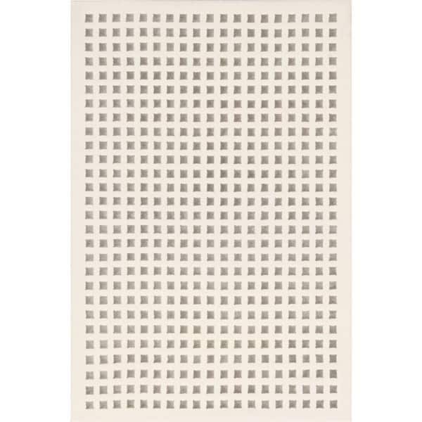 Lambertville Plush Textured Washable Cream 3 ft. x 5 ft. Indoor Area Rug