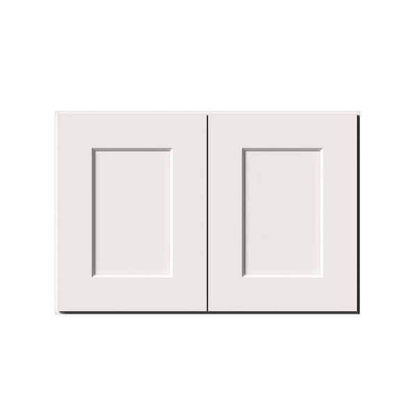 27 in. W x 12 in. D x 18 in. H Ready to Assemble Solid Wood Shaker Short Wall Kitchen Cabinet in White With Double Doors