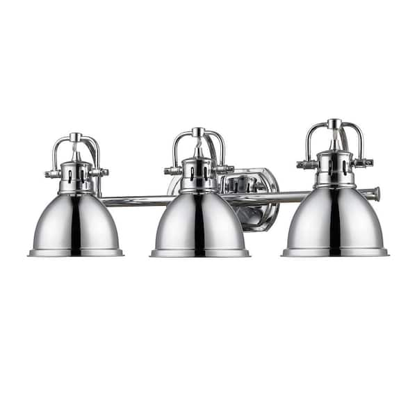 Duncan 3-Light Chrome Bath Light