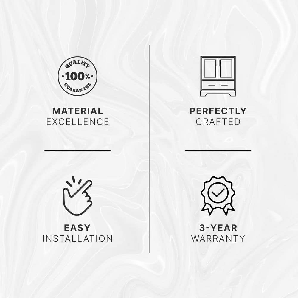 Taylor 30" White Freestanding Vanity Cabinet with Brass Hardware