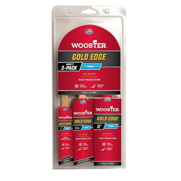 Wooster 1 in. Thin Angle, 1-1/2 in. Angle, 2 in. Flat Polyester Brush Set