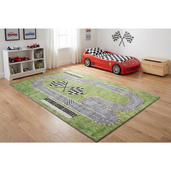 Kidz Multi 4 ft. x 6 ft. Children Polyester Area Rug