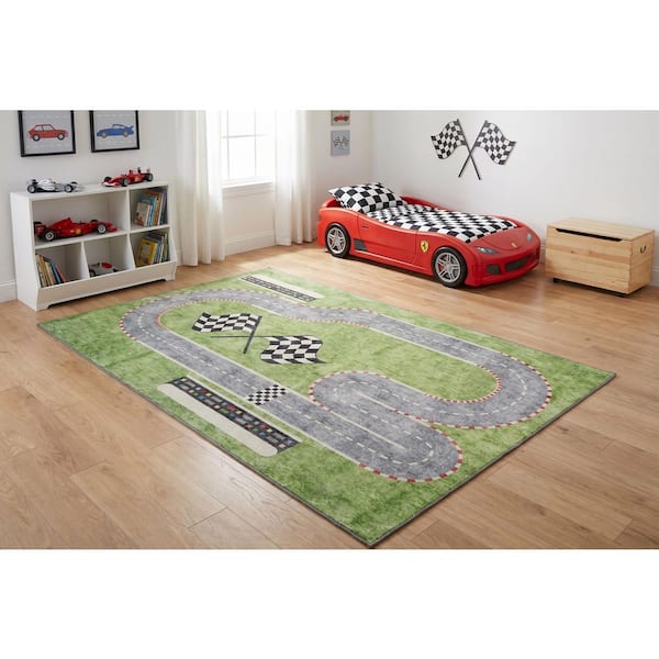 Kidz Multi 5 ft. x 7 ft. Children Polyester Area Rug