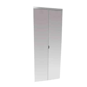 36 in. x 84 in. Polished Edge Mirror Solid Core MDF Interior Closet Bi-Fold Door with Chrome Trim